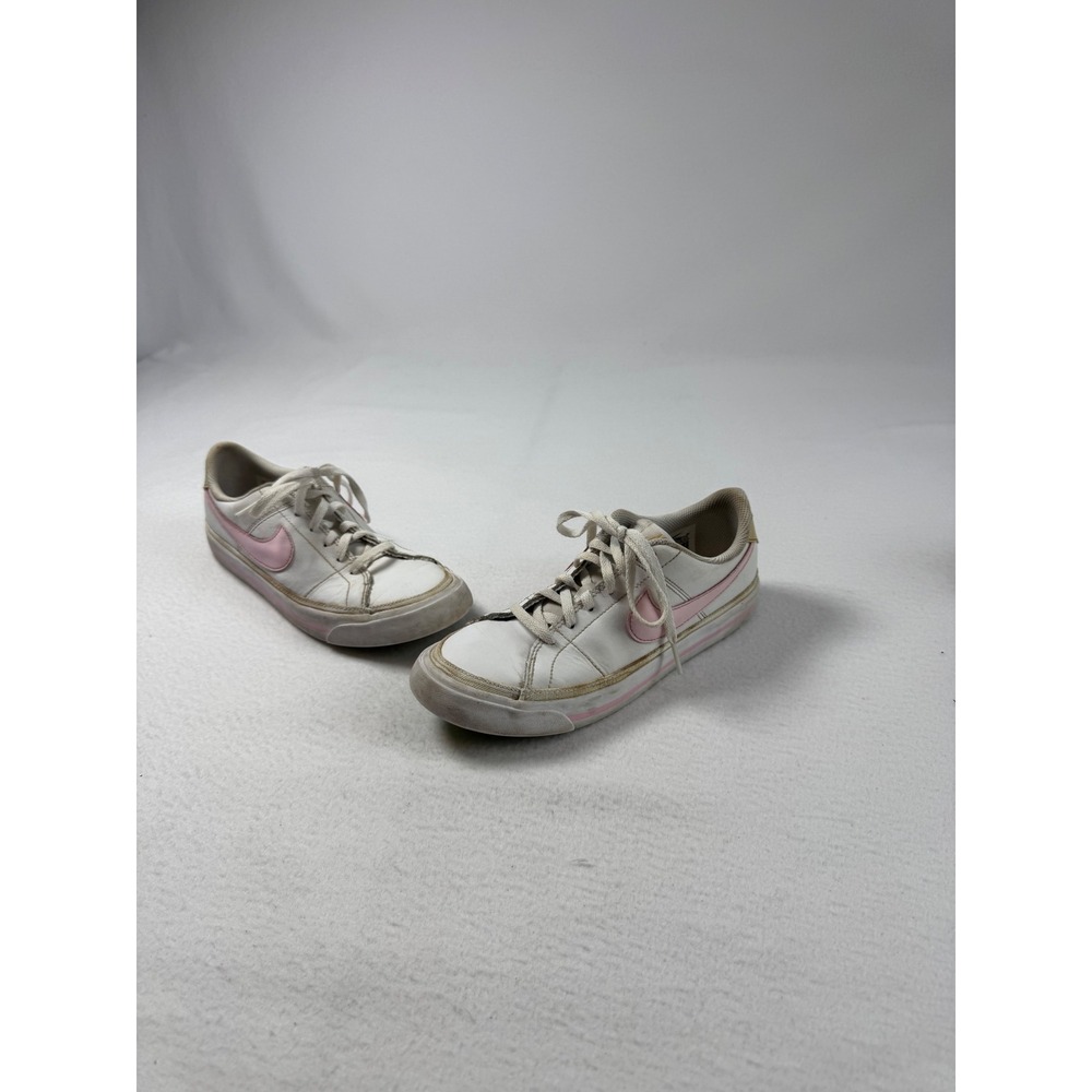 Preppy Nike Court Legacy Youth 6Y Sneakers White Pink DA5380-115 Leather Low Top